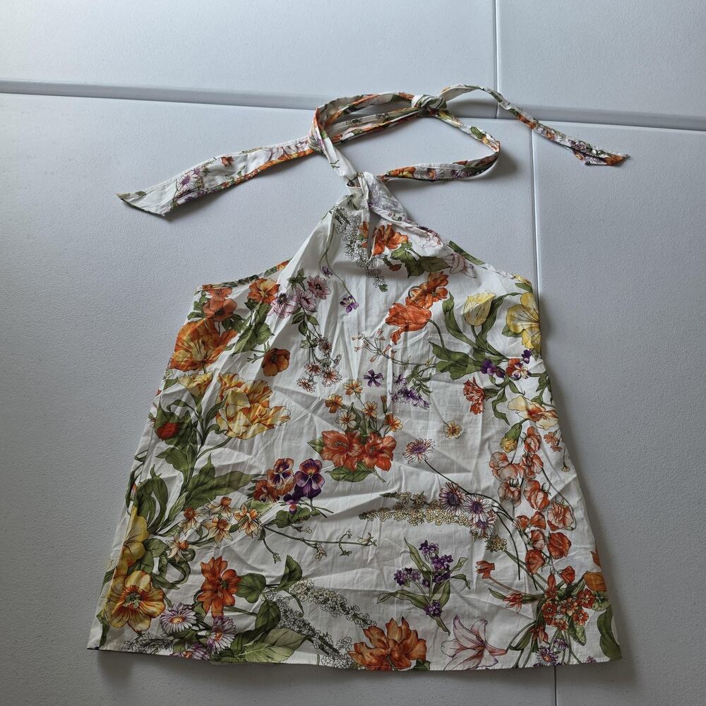 J.Crew Collection Tank Top Womens XS Multicolor Floral Halter Cami Cotton